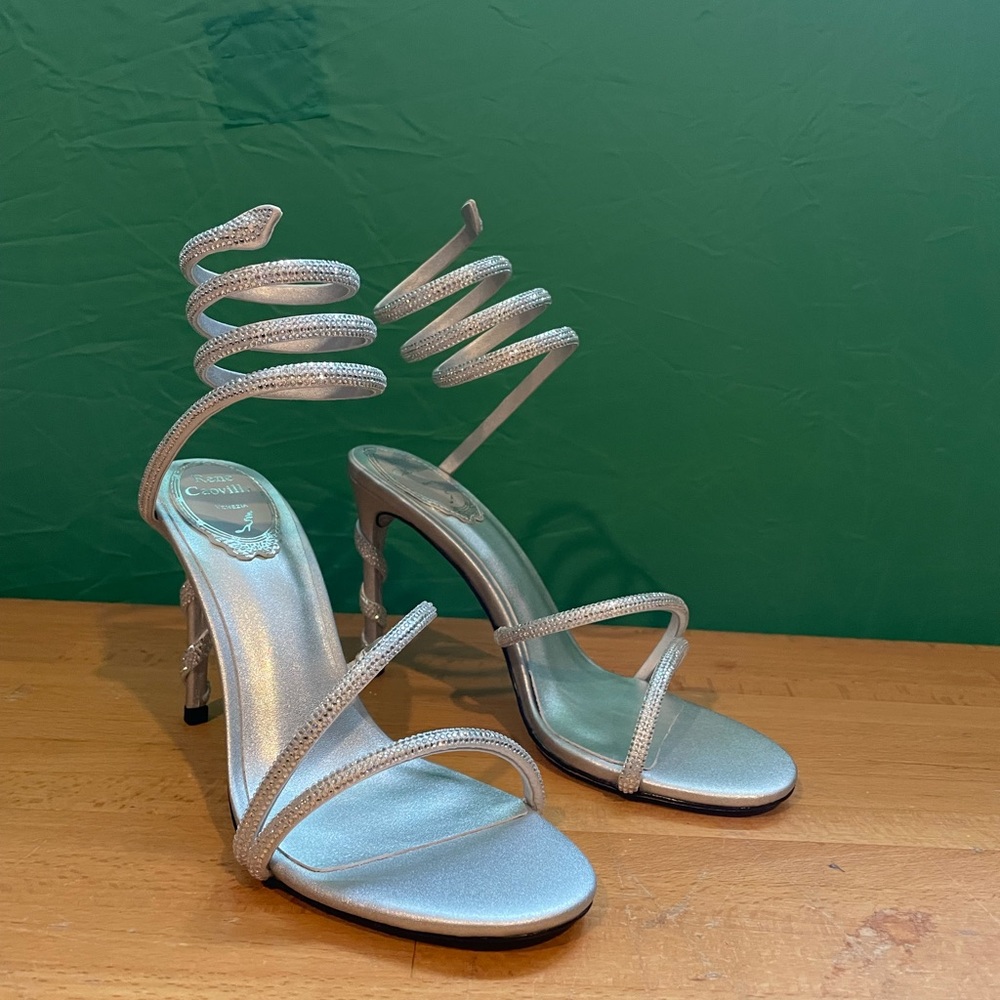 - Rene Caovilla Silver Pearl CRYSTAL SANDAL MARGOT Size EUR 37 NWT